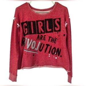 Girl's Justice Sweatshirt. Red. Size 18/20.